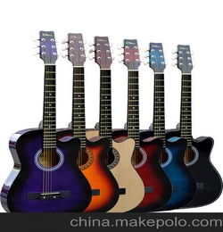 广州雅琴乐器生产批发38寸 39寸全椴木民谣吉他